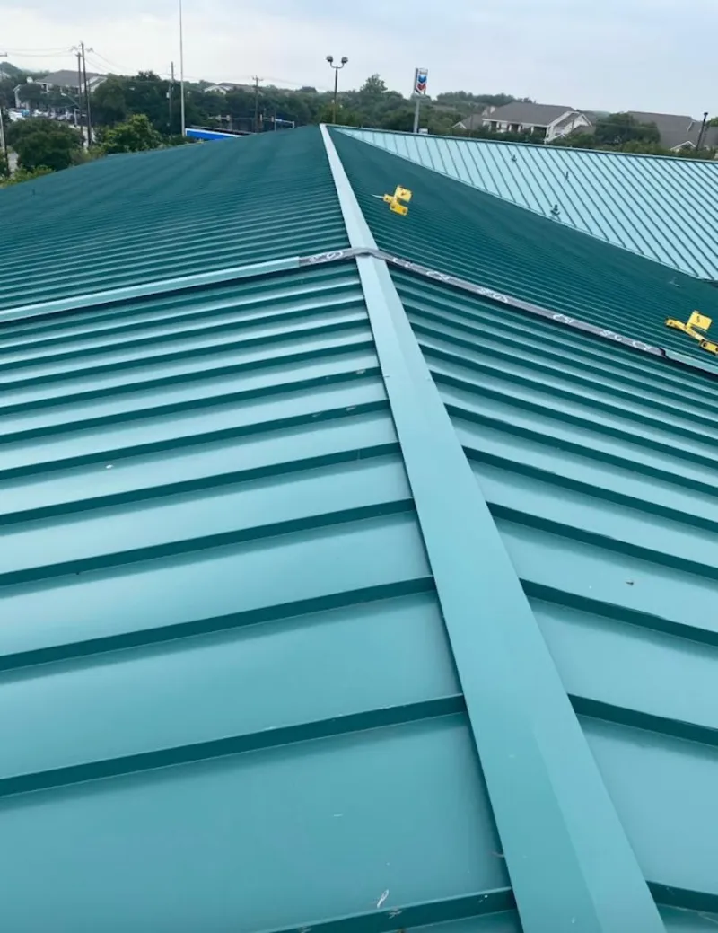 Green commercial metal roof ridge and valley for Metal Roof Repair in Cynthiana